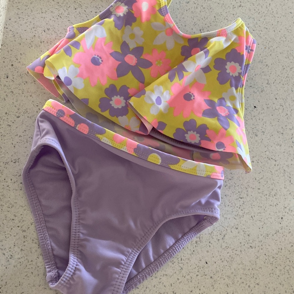 Girls Floral Bathing Suit